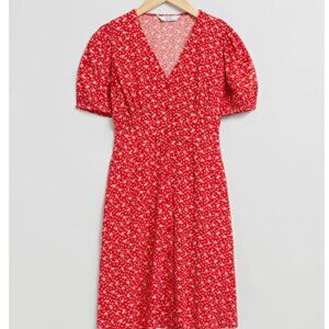 & Other Stories Printed Buttoned Mini Dress (US 6)
